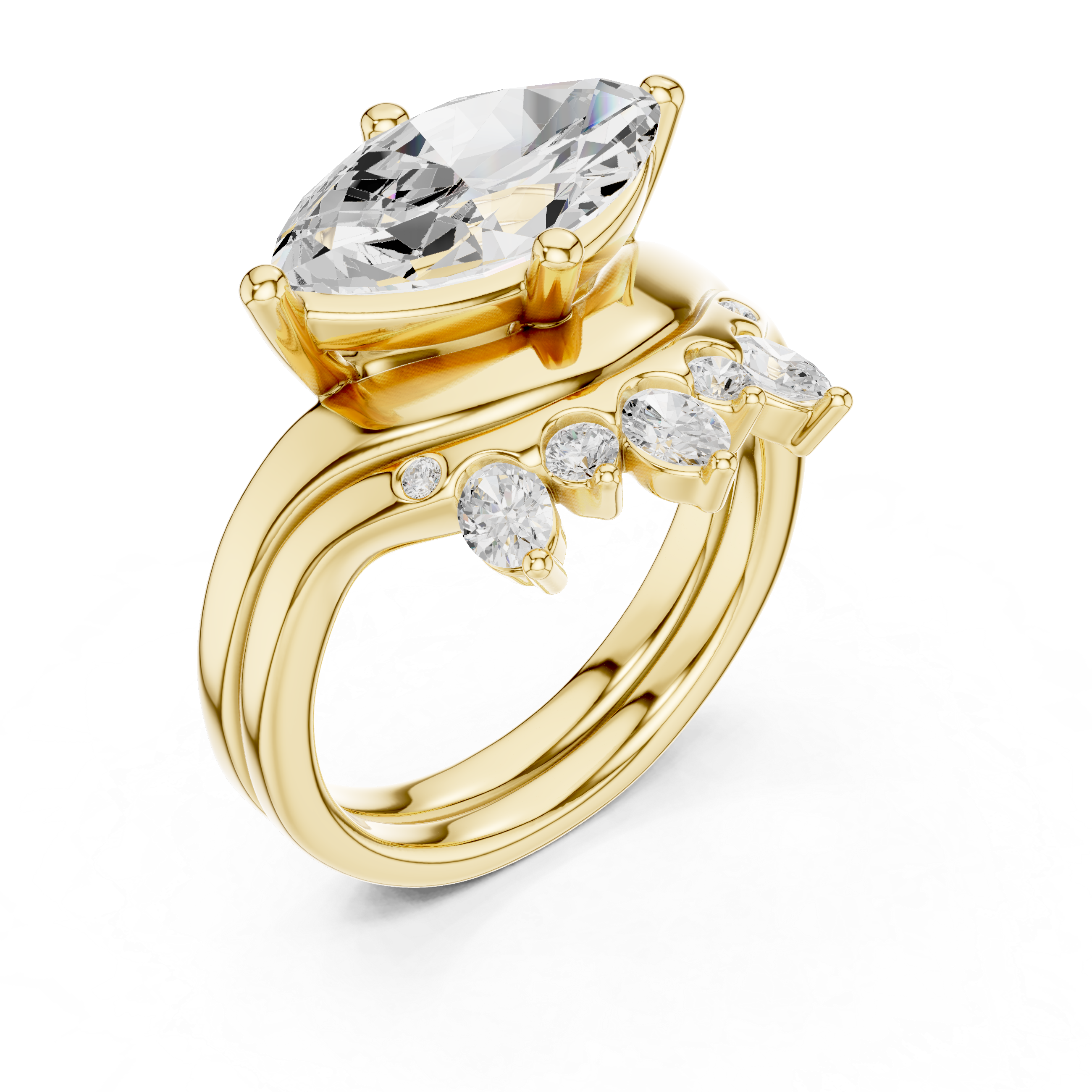 Scalloped Edge Lab Grown Diamond Ring