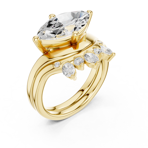 Scalloped Edge Lab Grown Diamond Ring