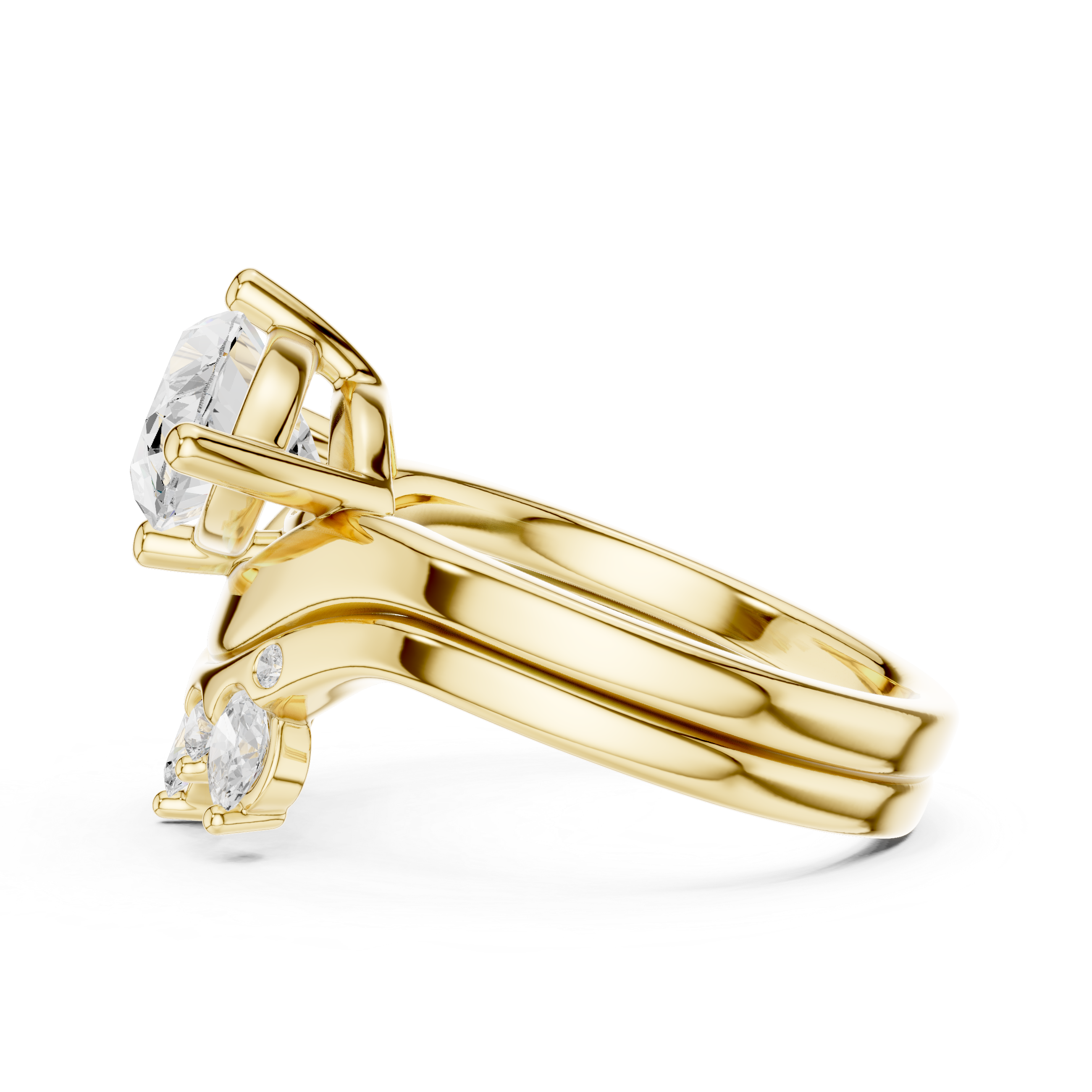 Scalloped Edge Lab Grown Diamond Ring