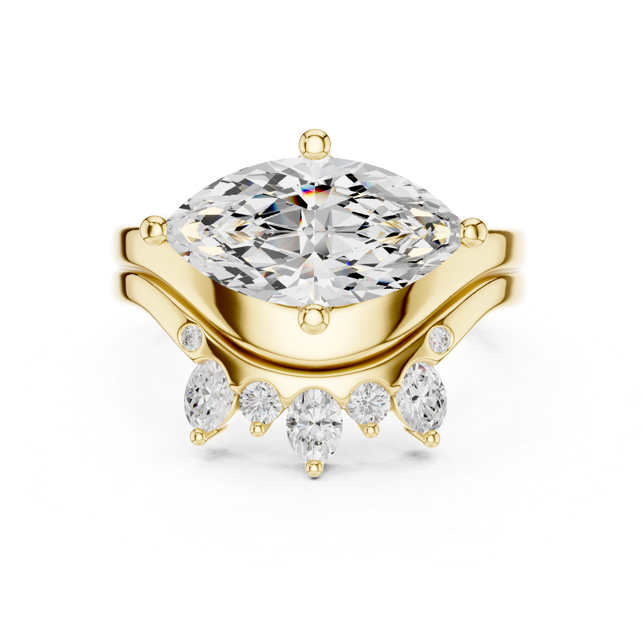 Scalloped Edge Lab Grown Diamond Ring