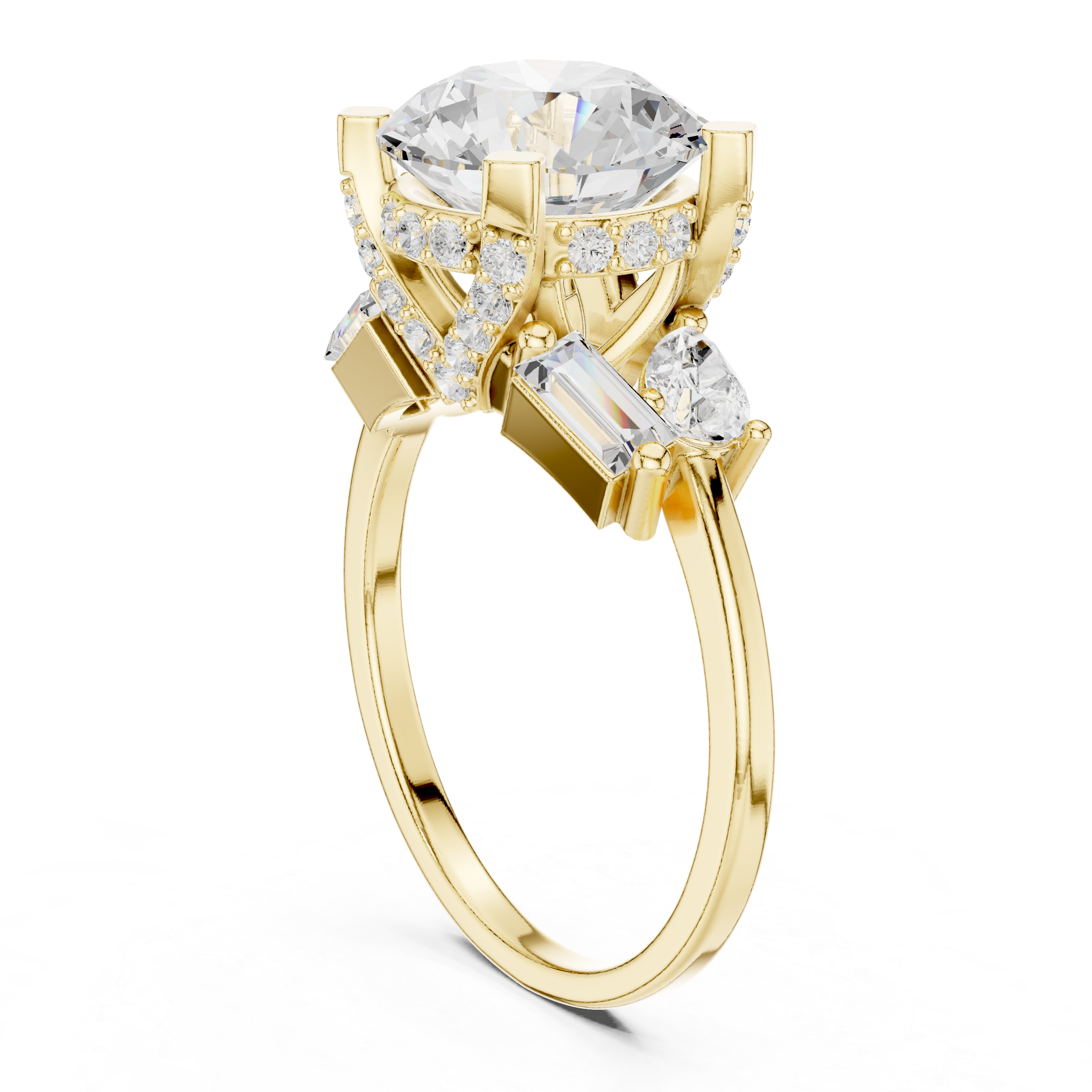 Sleek Line Lab Grown Diamond Ring