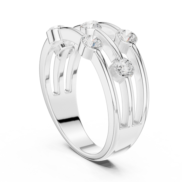 Sleek Sapphire Lab Grown Diamond Ring