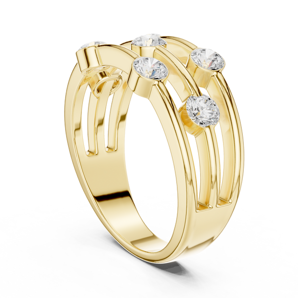 Sleek Sapphire Lab Grown Diamond Ring
