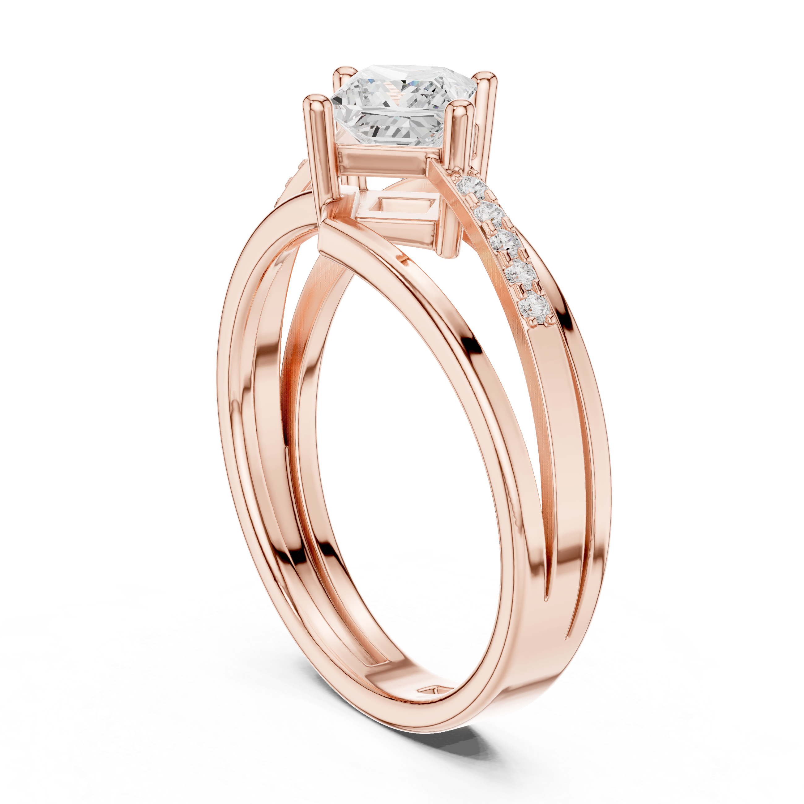 Fancy Feather Lab Grown Diamond Ring