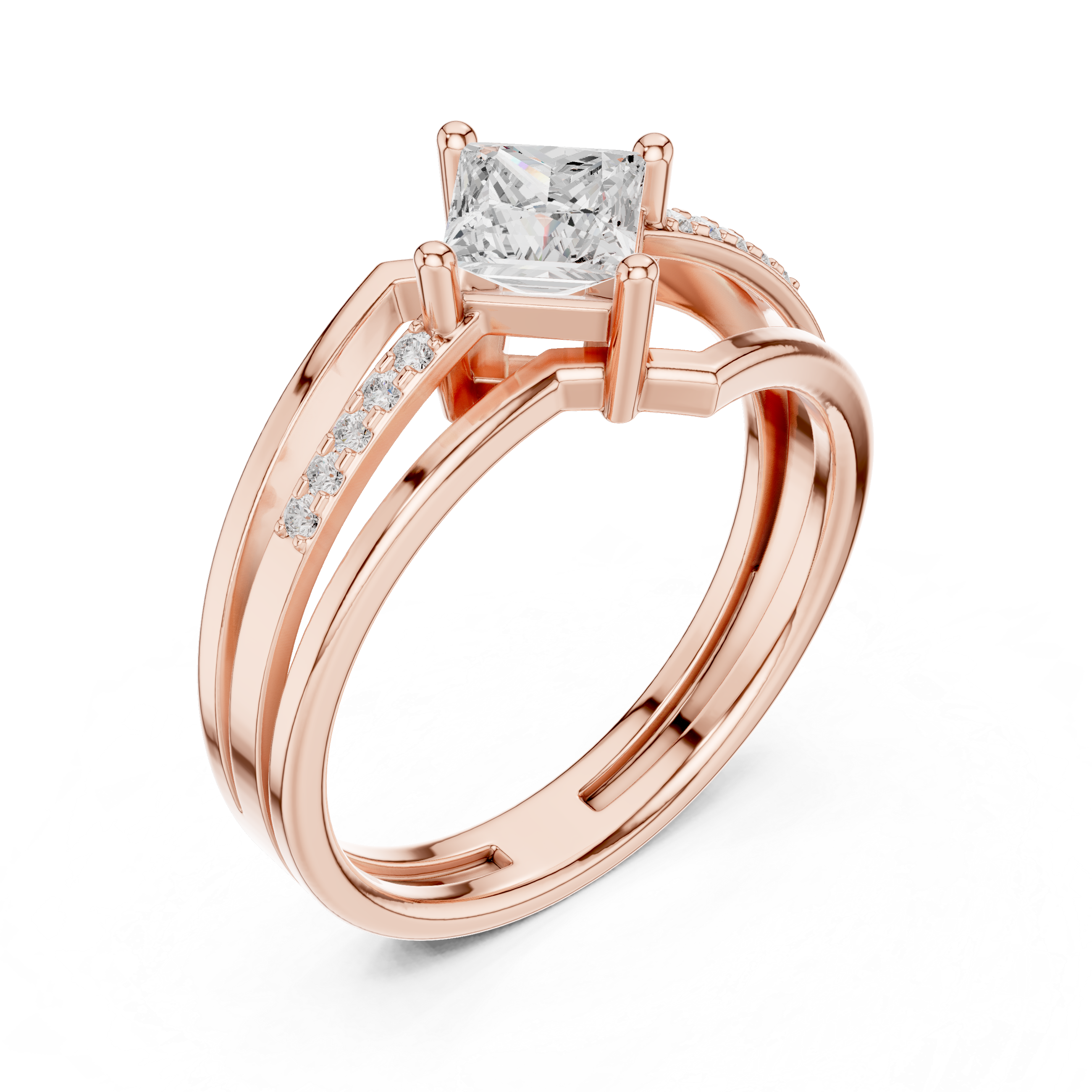 Fancy Feather Lab Grown Diamond Ring