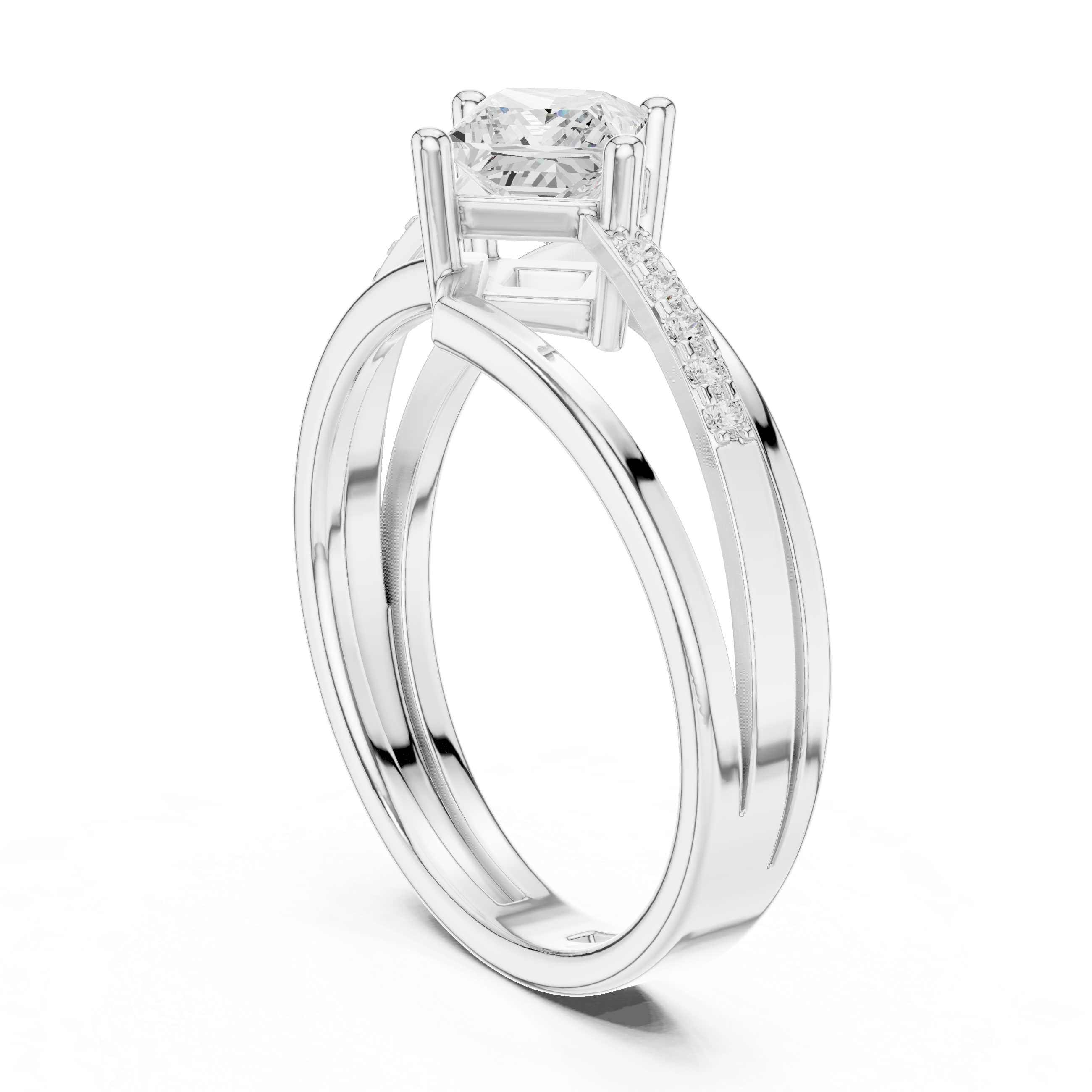 Fancy Feather Lab Grown Diamond Ring