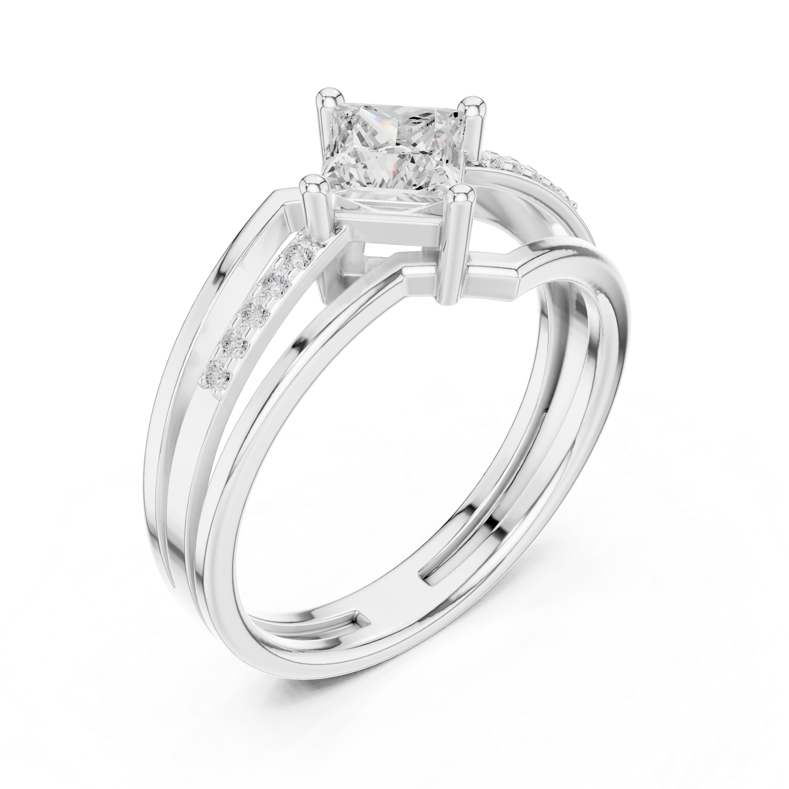 Fancy Feather Lab Grown Diamond Ring