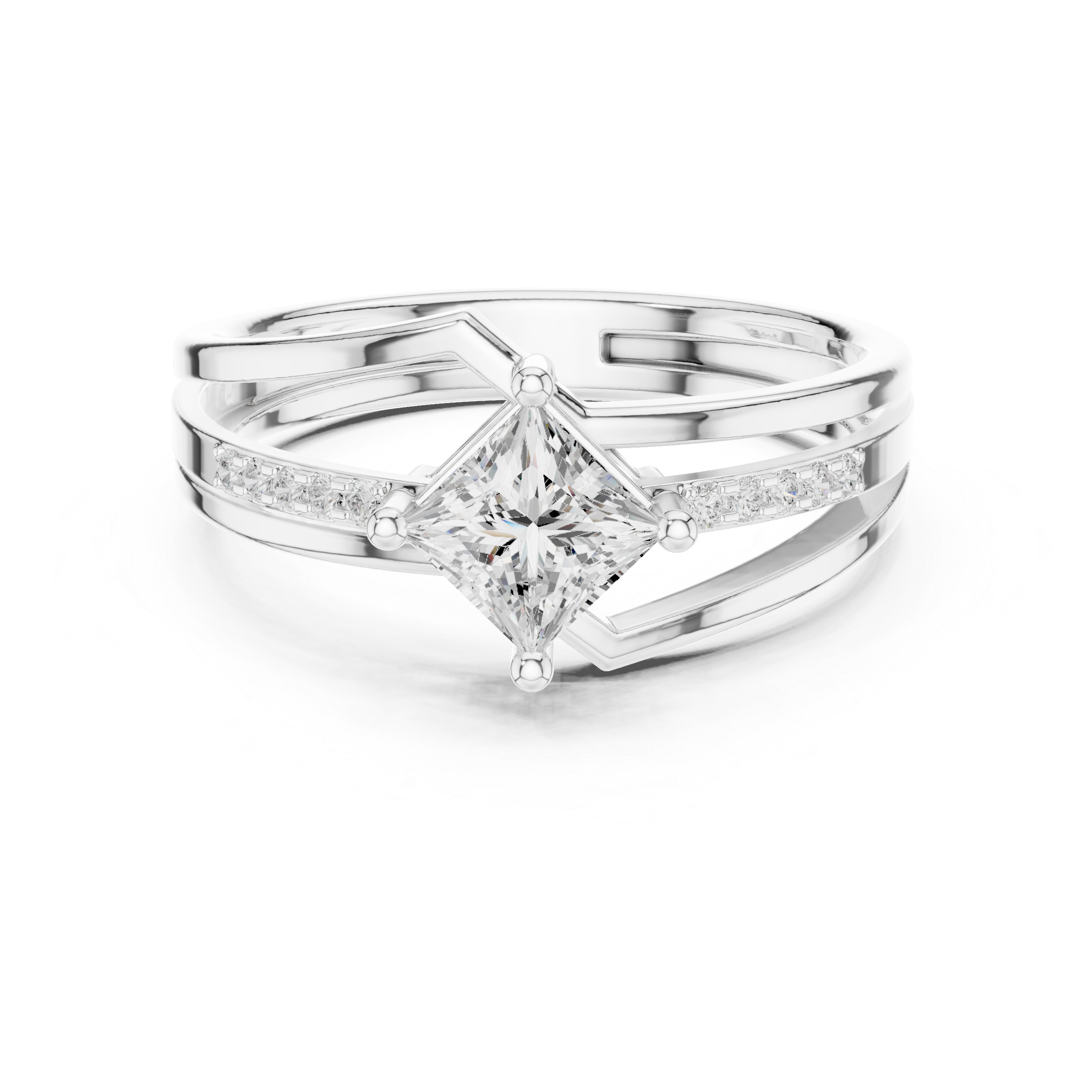Fancy Feather Lab Grown Diamond Ring