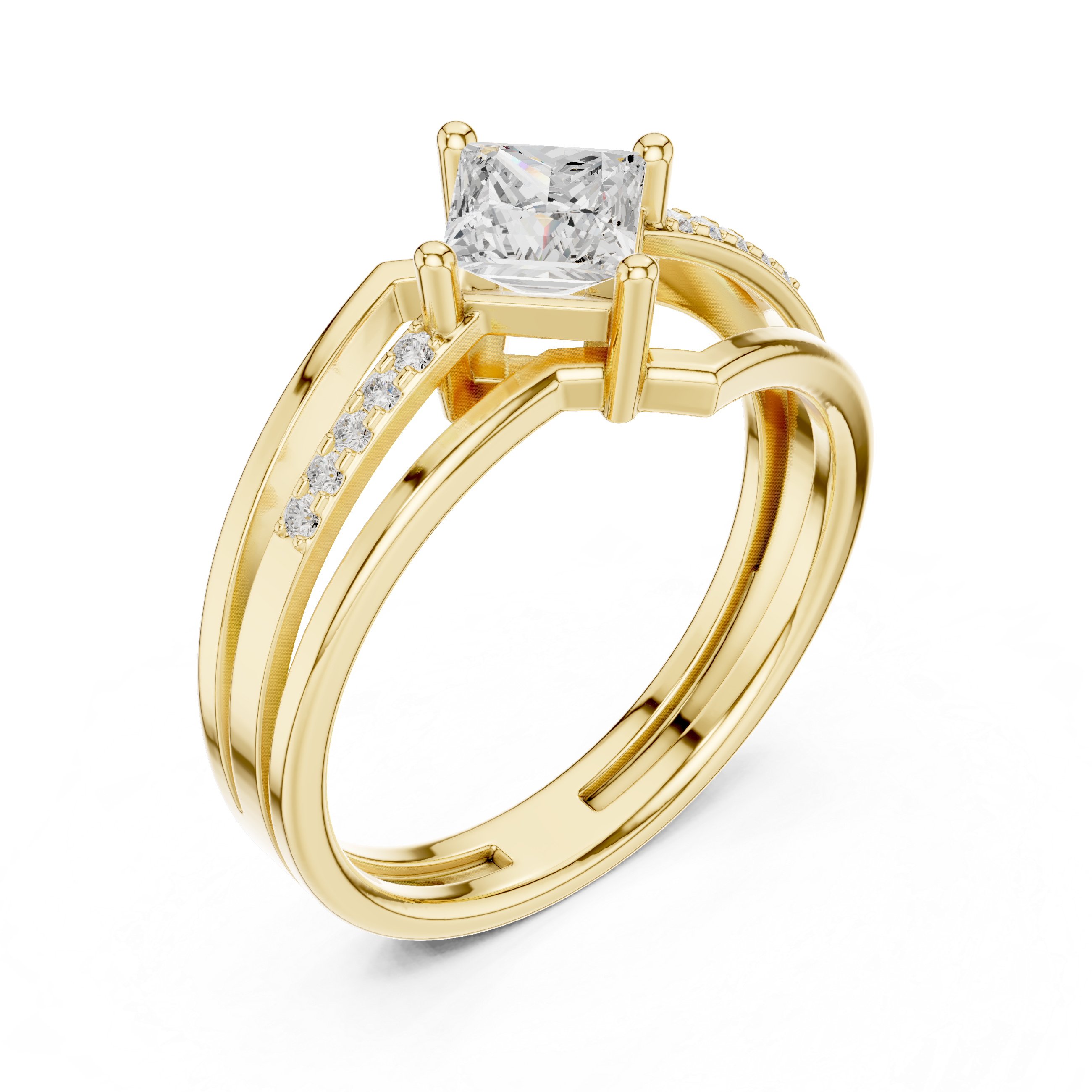 Fancy Feather Lab Grown Diamond Ring