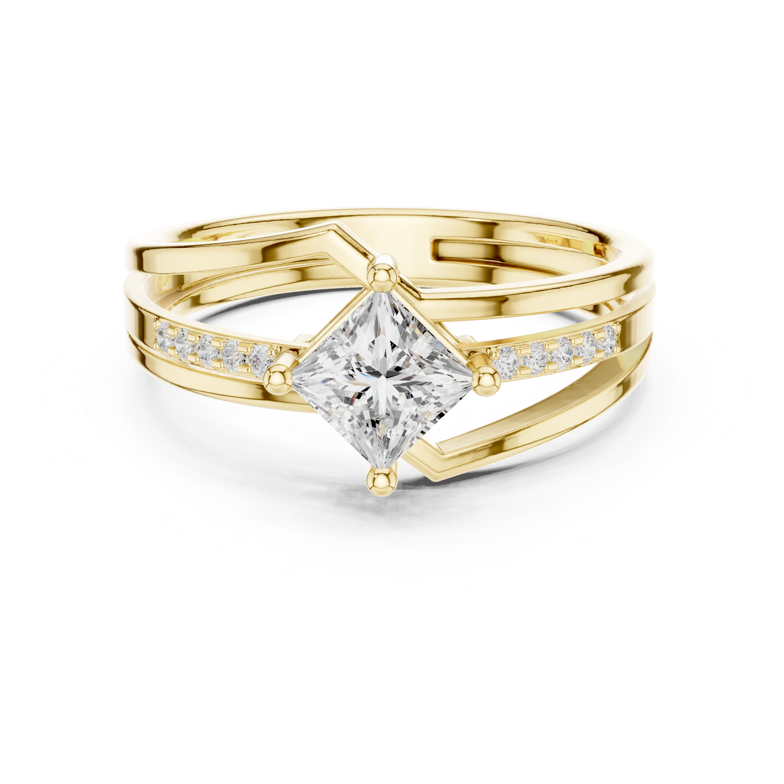 Fancy Feather Lab Grown Diamond Ring