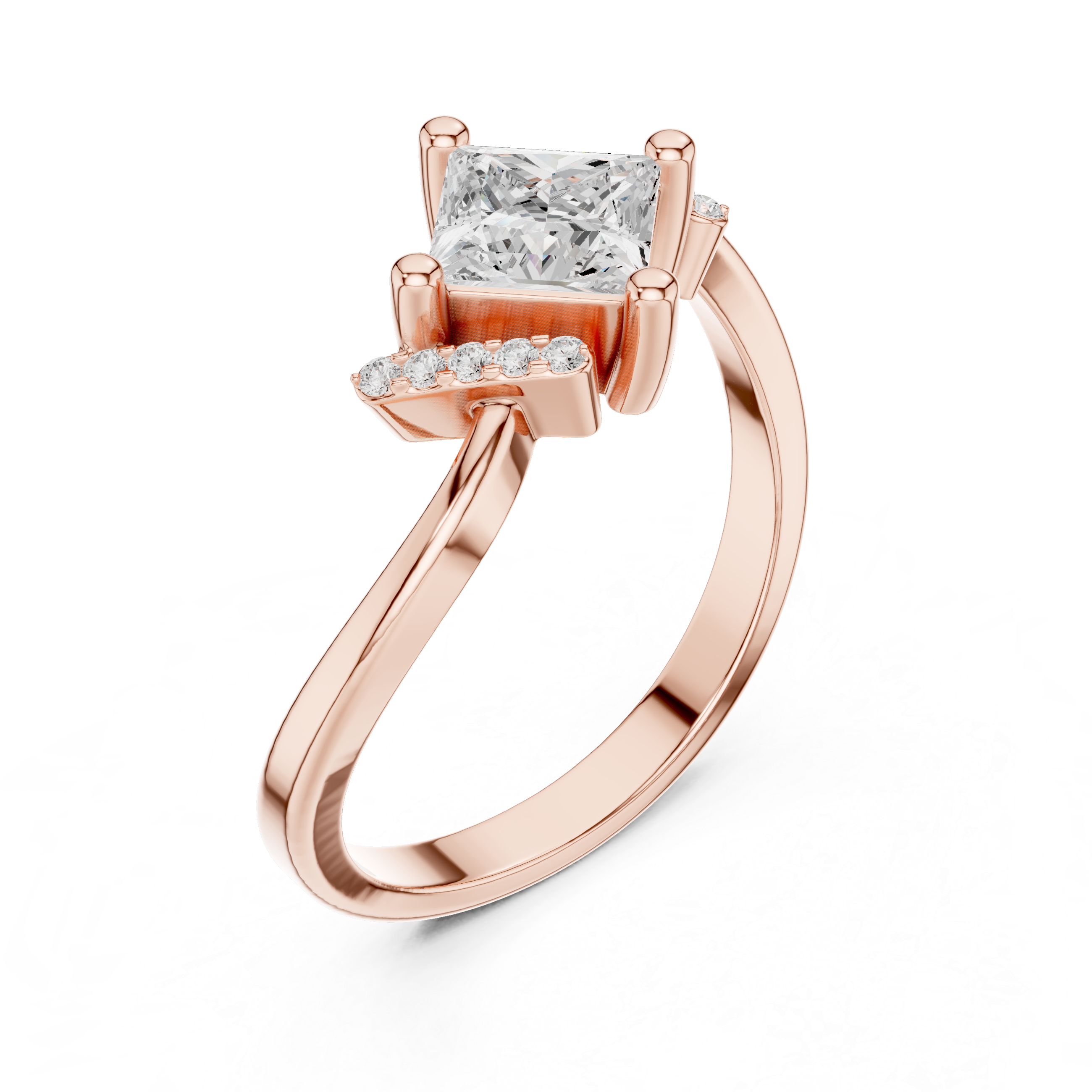 Feather Fancy Lab Grown Diamond Ring