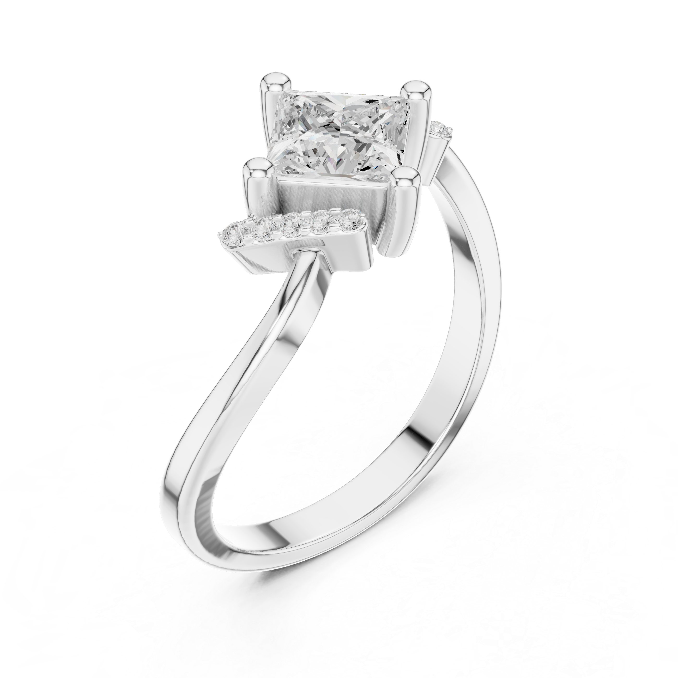 Feather Fancy Lab Grown Diamond Ring