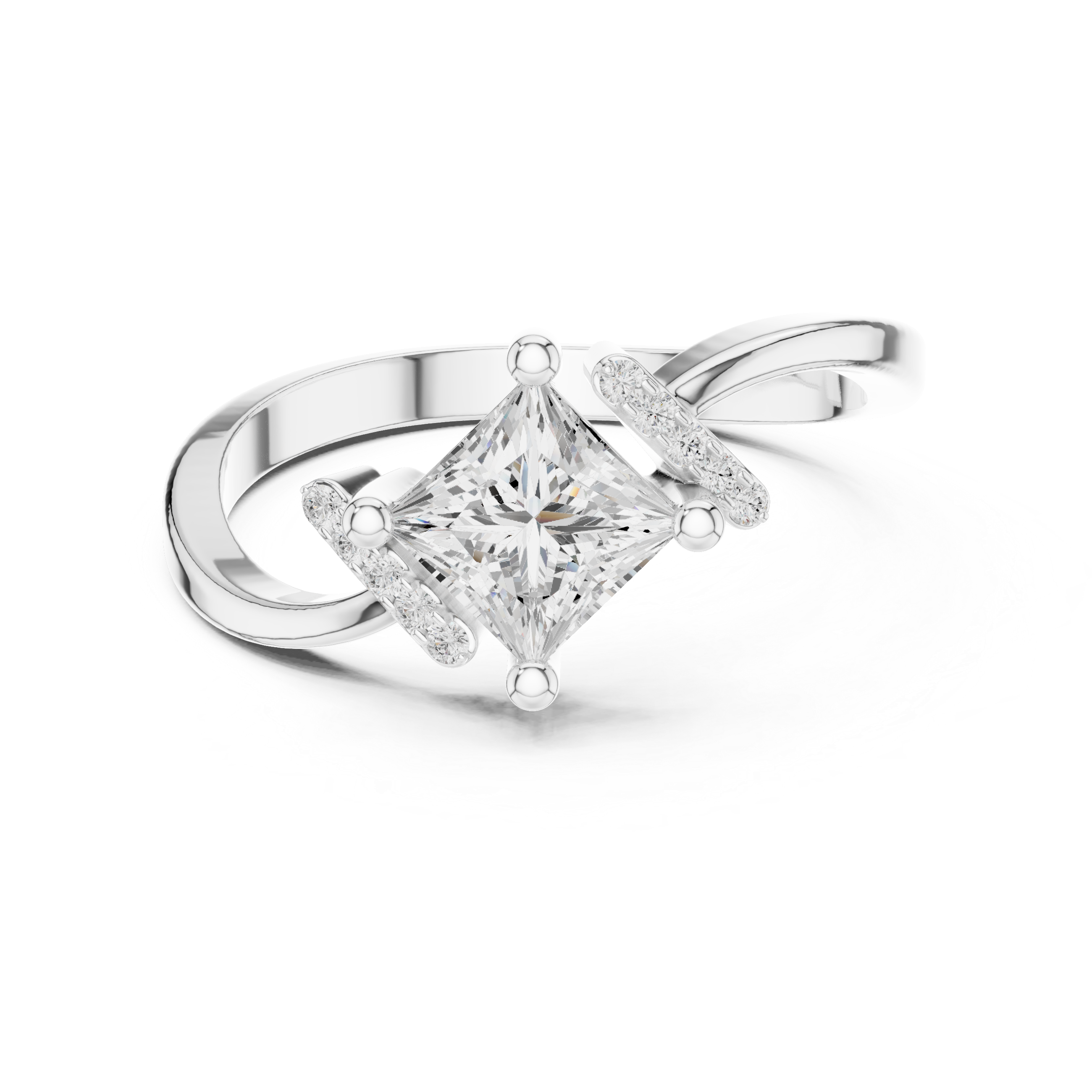 Feather Fancy Lab Grown Diamond Ring
