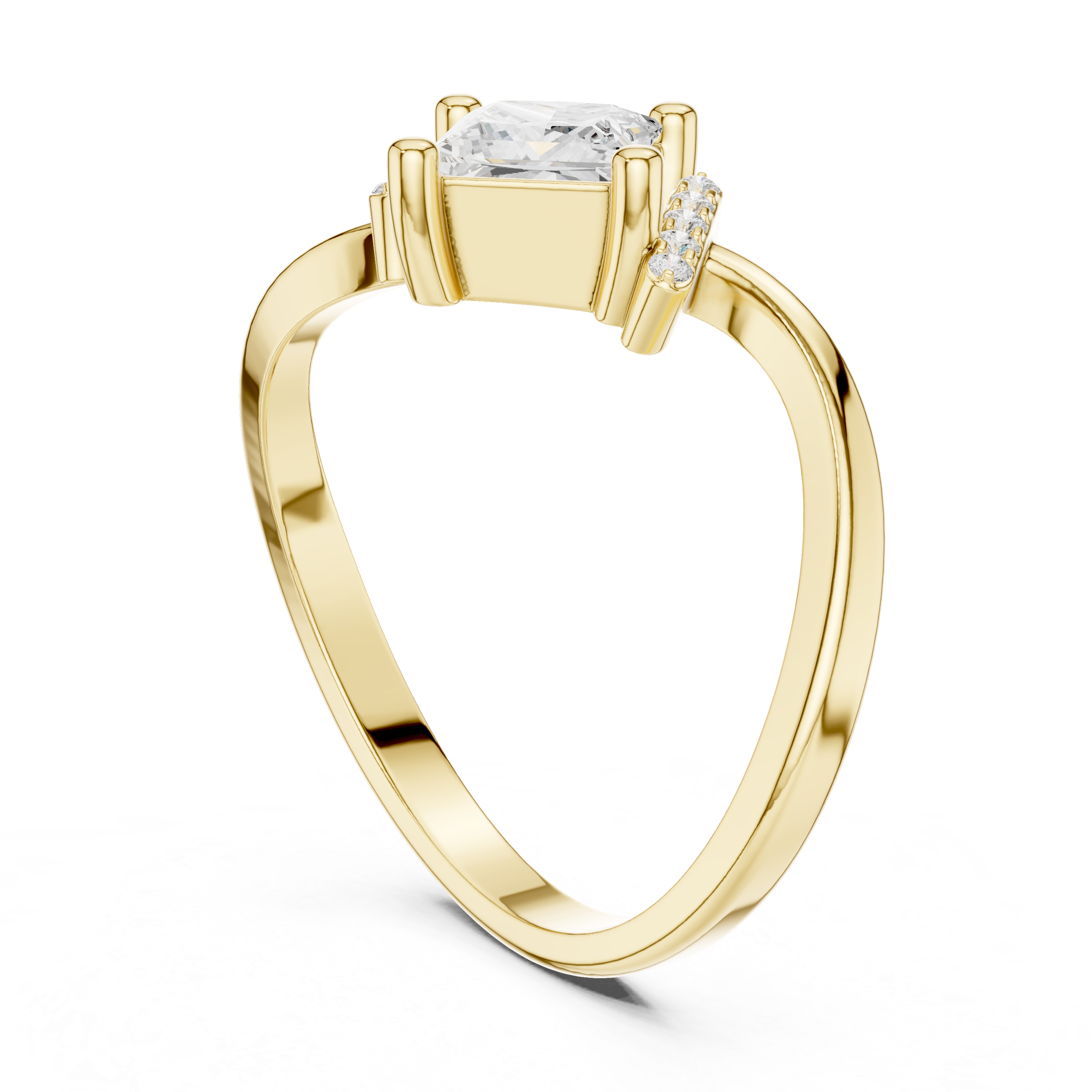 Feather Fancy Lab Grown Diamond Ring