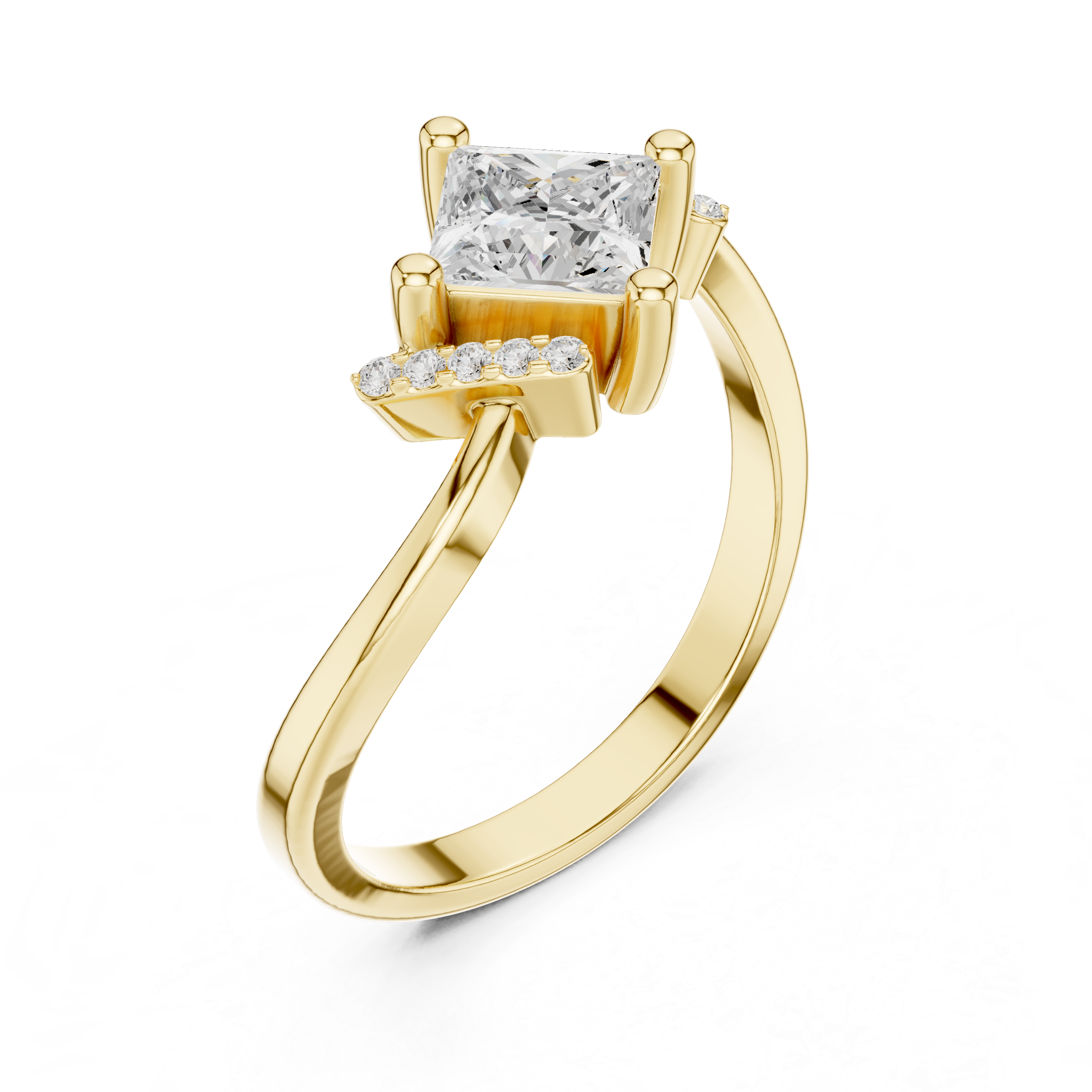 Feather Fancy Lab Grown Diamond Ring
