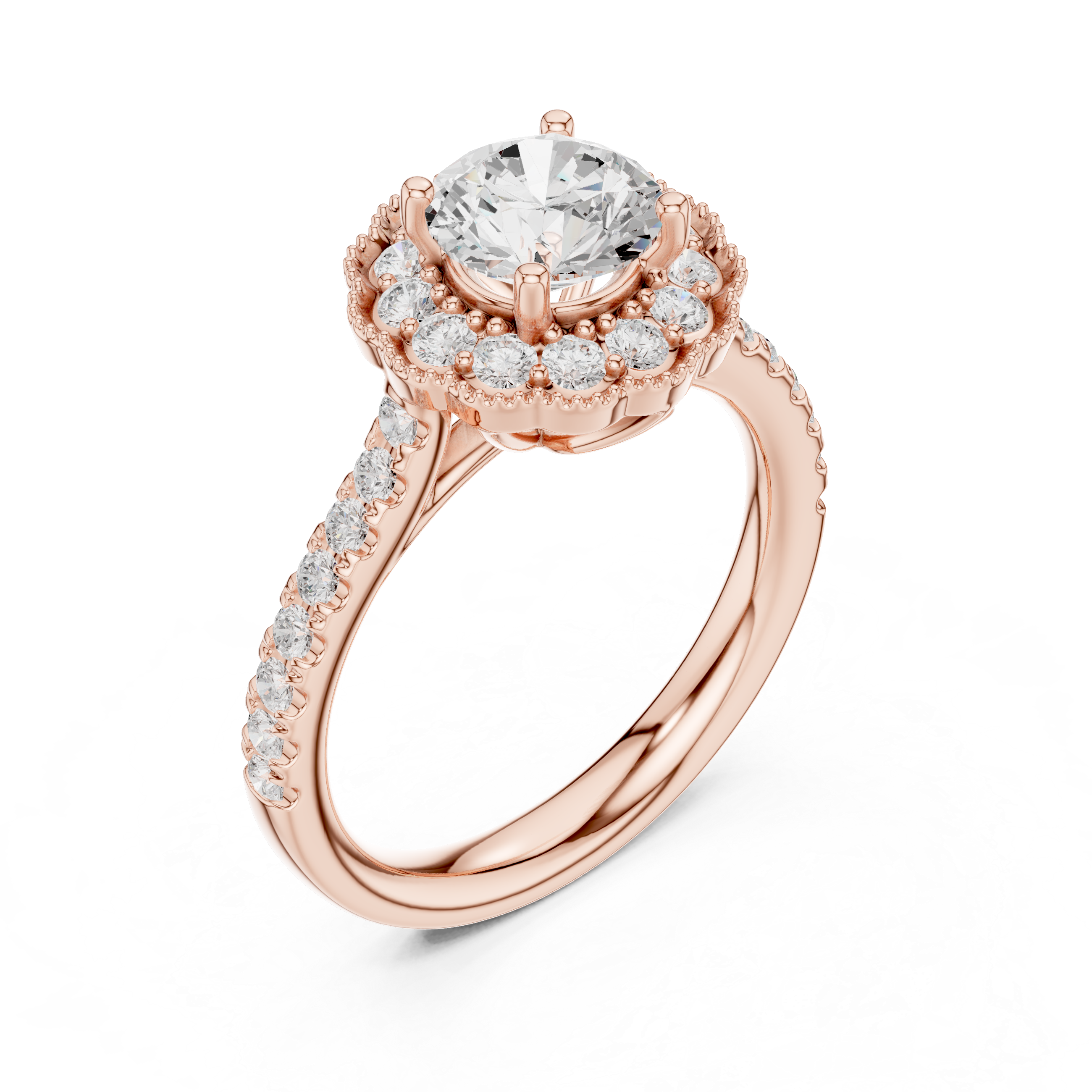 Gia Round Cut Twisted Band Lab Grown Diamond Ring
