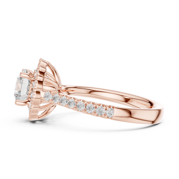 Gia Round Cut Twisted Band Lab Grown Diamond Ring