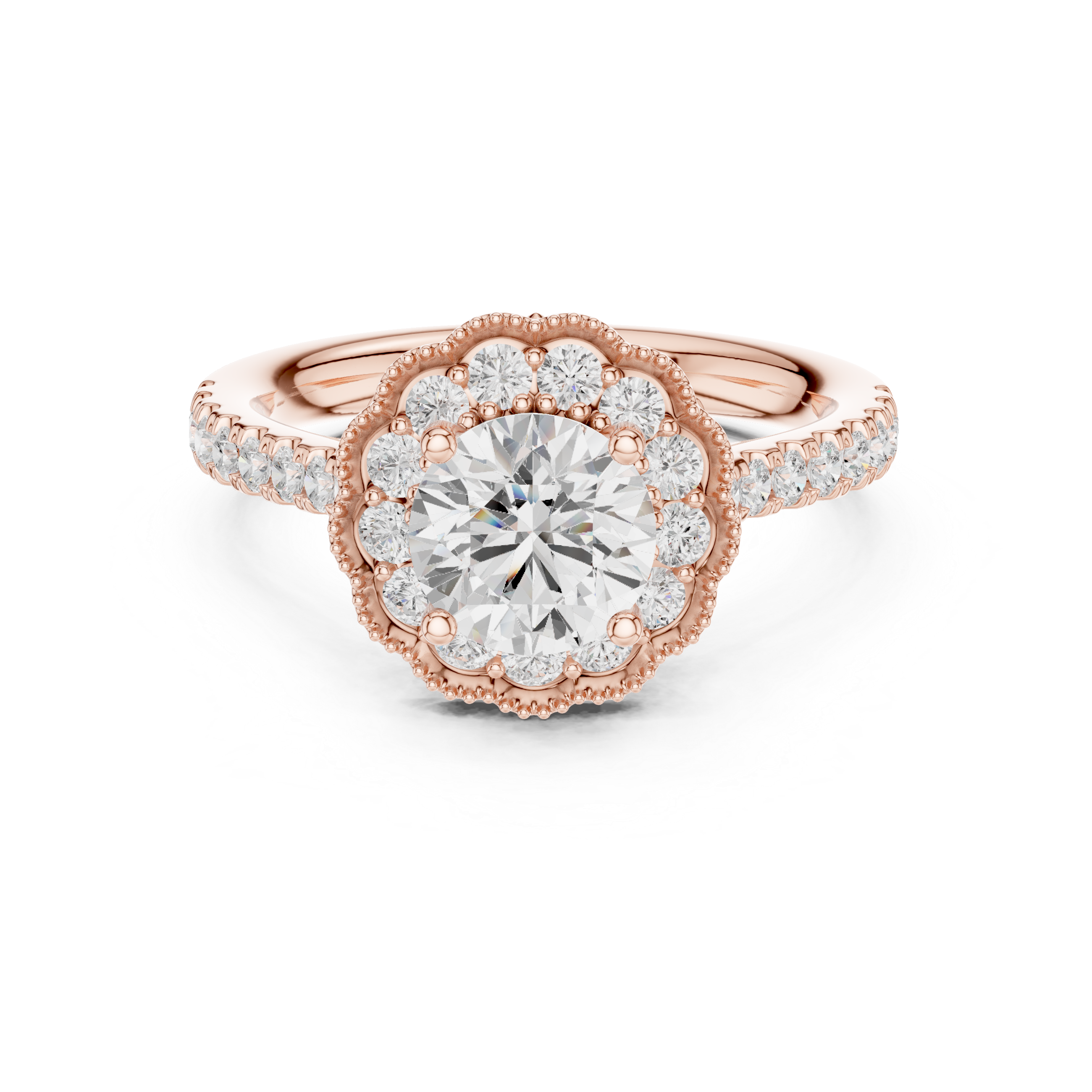 Gia Round Cut Twisted Band Lab Grown Diamond Ring