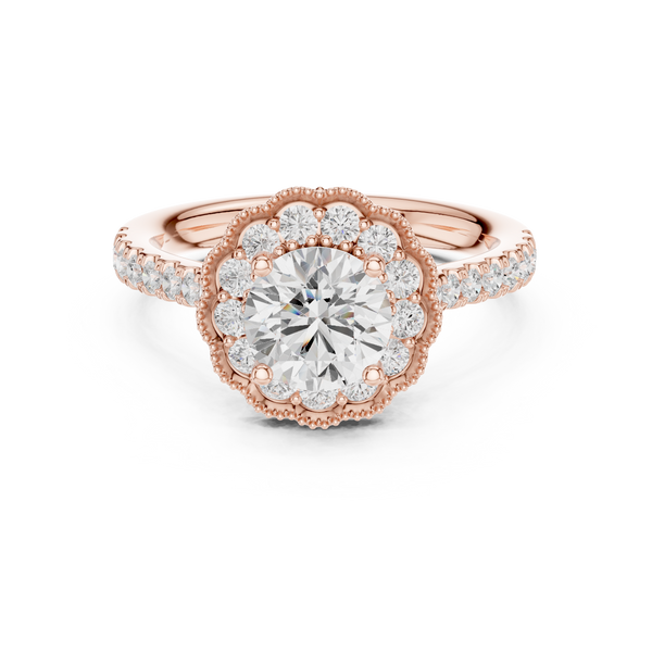 Gia Round Cut Twisted Band Lab Grown Diamond Ring