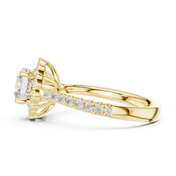 Gia Round Cut Twisted Band Lab Grown Diamond Ring