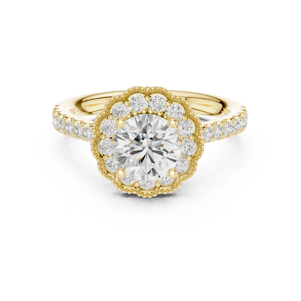 Gia Round Cut Twisted Band Lab Grown Diamond Ring