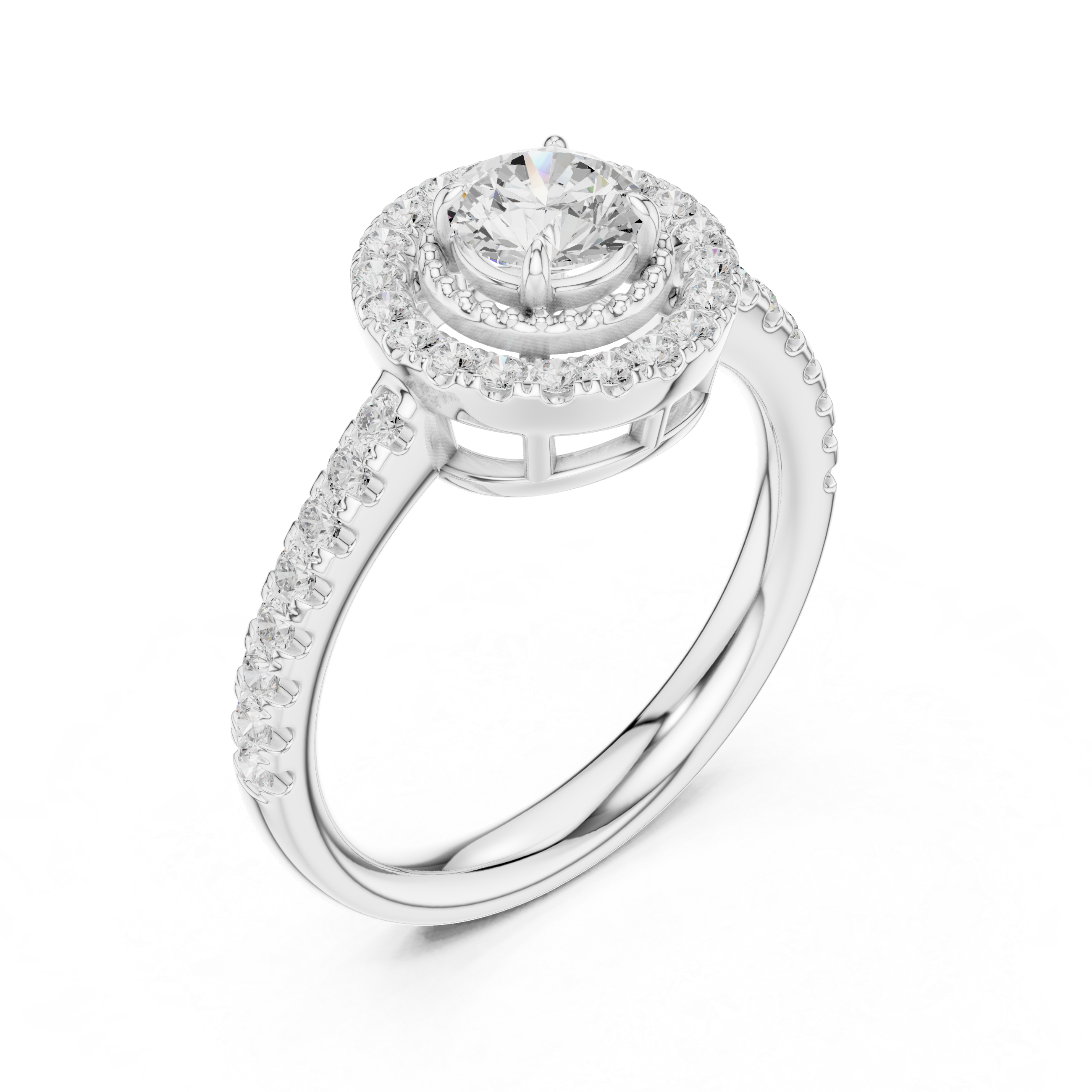 Kendra Emerald Cut Halo Lab Grown Diamond Ring