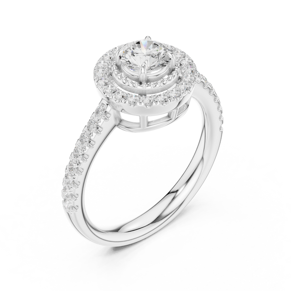 Kendra Emerald Cut Halo Lab Grown Diamond Ring