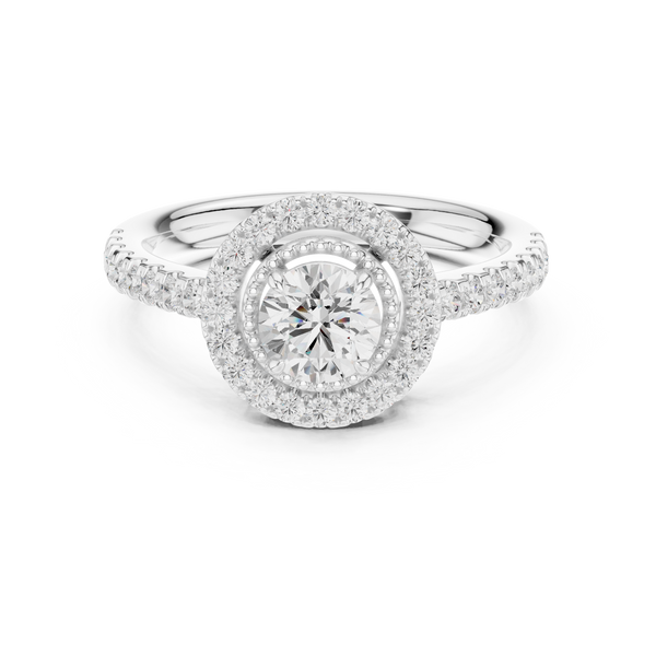 Kendra Emerald Cut Halo Lab Grown Diamond Ring