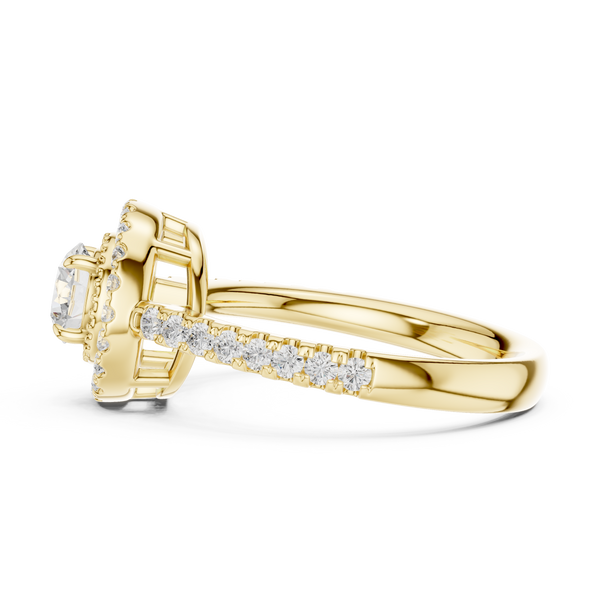 Kendra Emerald Cut Halo Lab Grown Diamond Ring