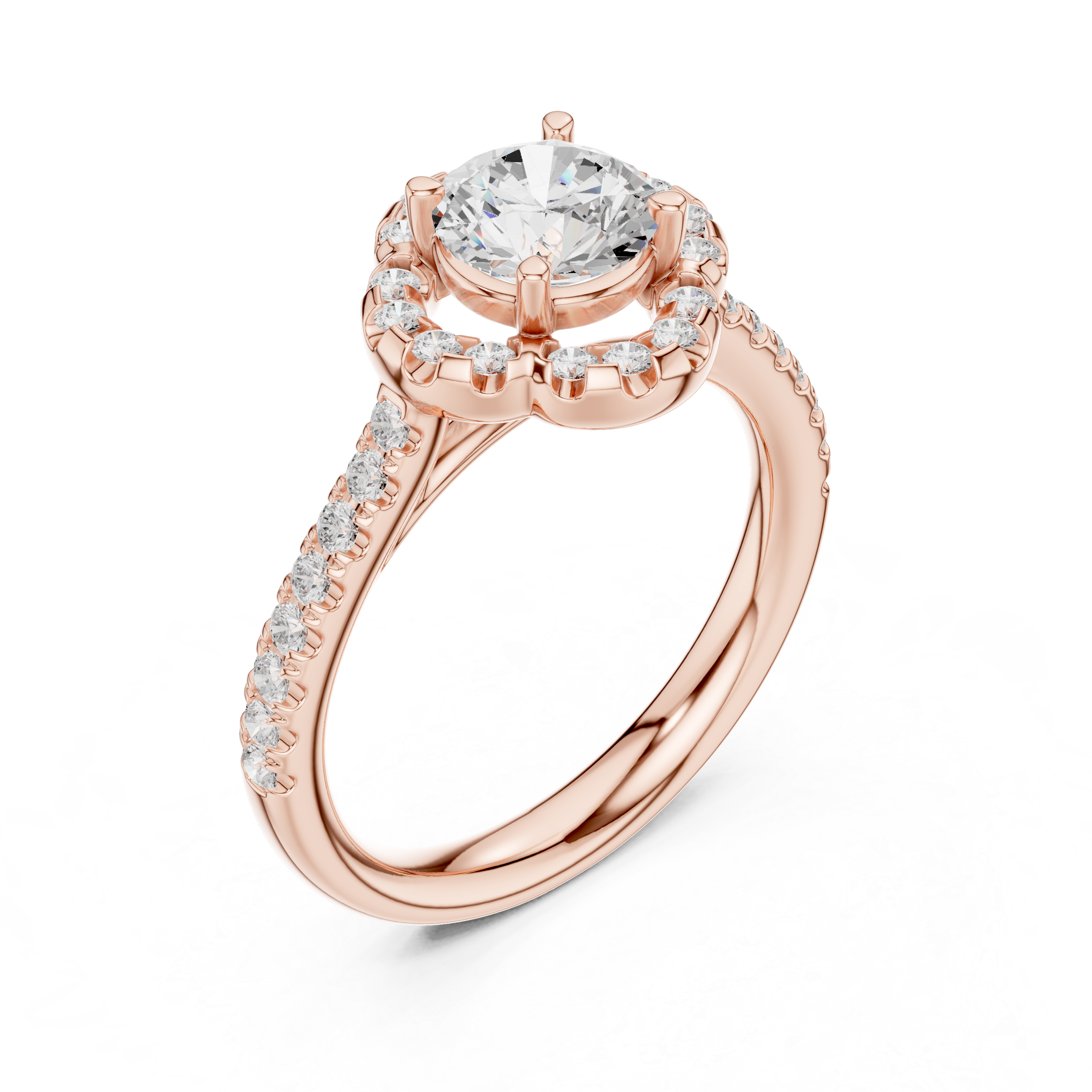 Rhea Delicate Scalloped Halo Lab Grown Diamond Ring