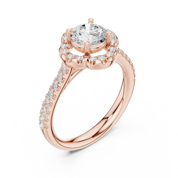Rhea Delicate Scalloped Halo Lab Grown Diamond Ring