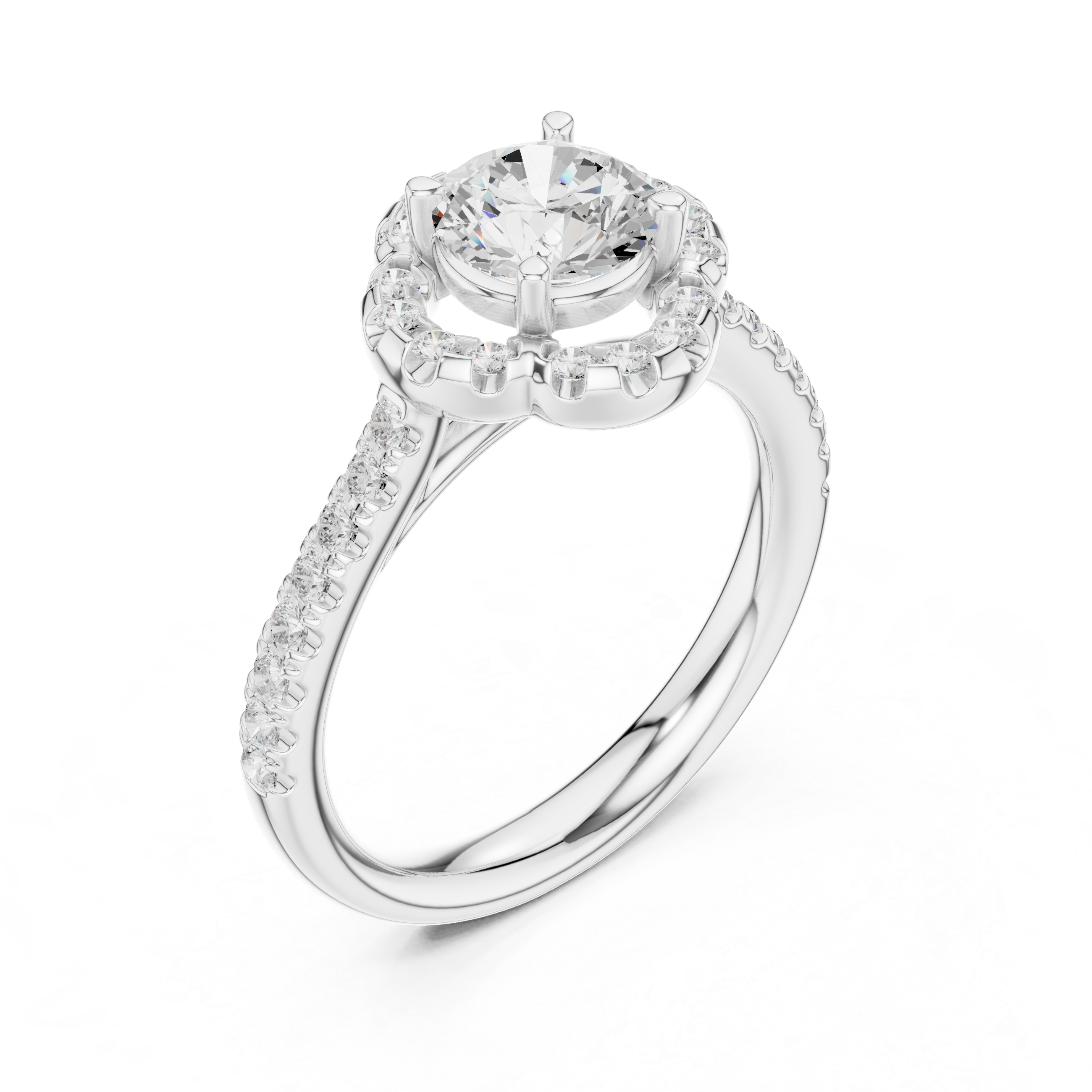 Rhea Delicate Scalloped Halo Lab Grown Diamond Ring