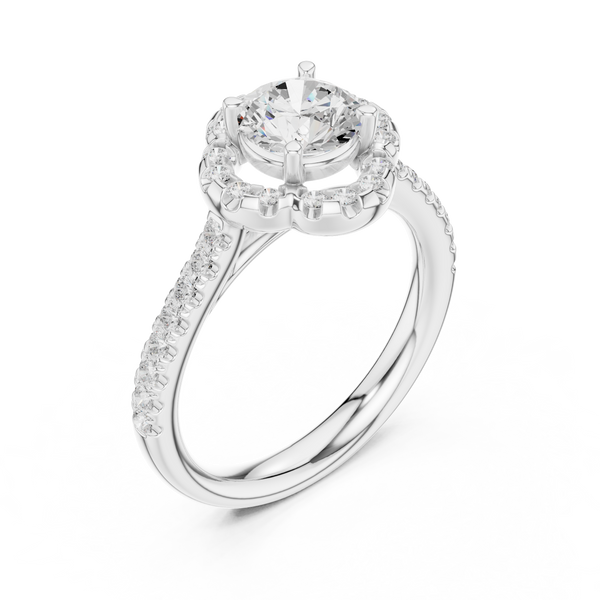 Rhea Delicate Scalloped Halo Lab Grown Diamond Ring