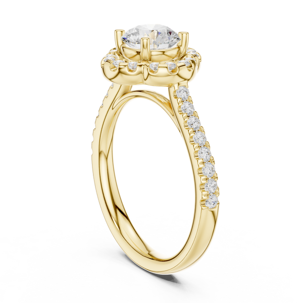 Rhea Delicate Scalloped Halo Lab Grown Diamond Ring