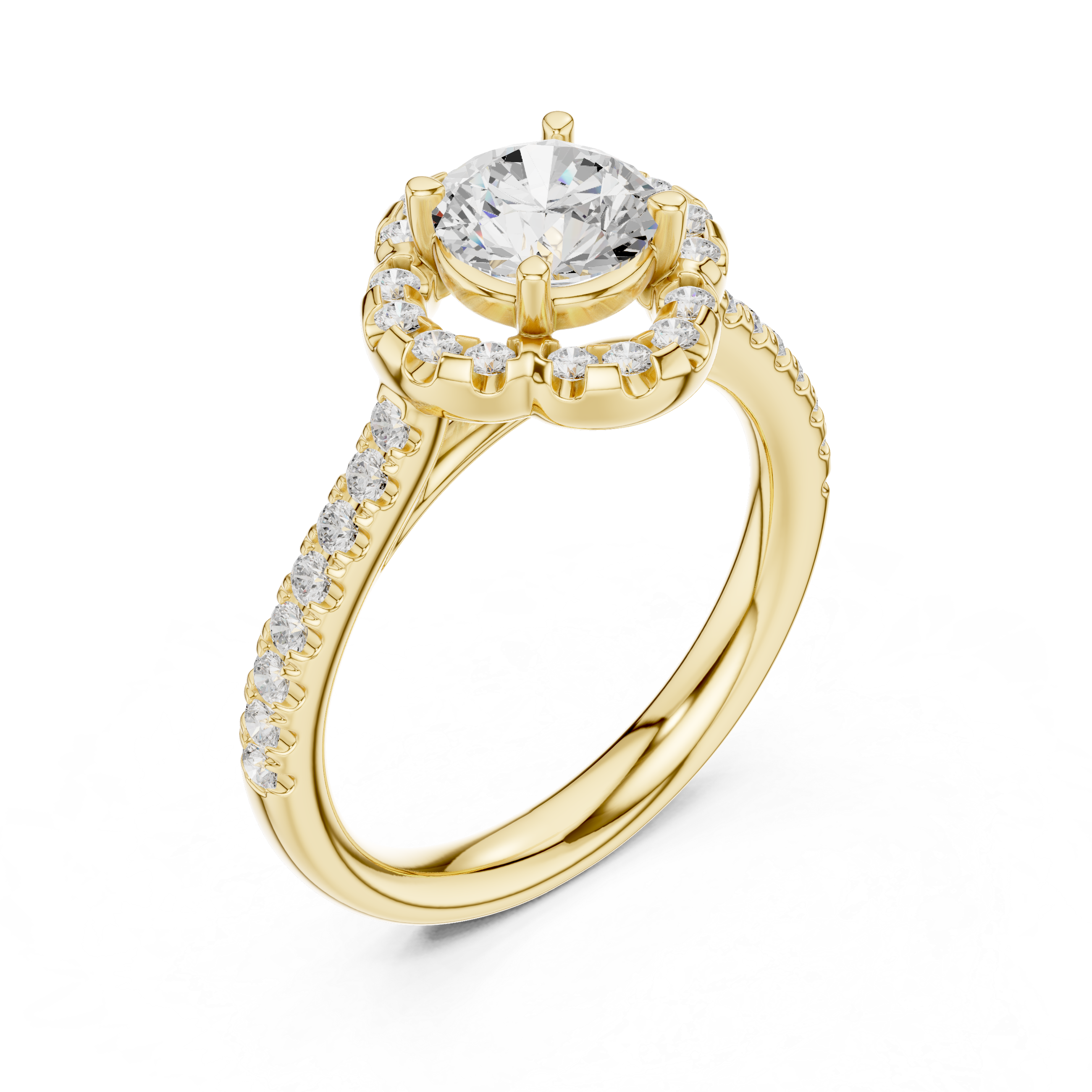 Rhea Delicate Scalloped Halo Lab Grown Diamond Ring
