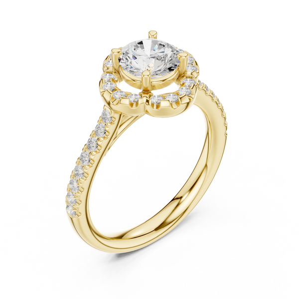 Rhea Delicate Scalloped Halo Lab Grown Diamond Ring