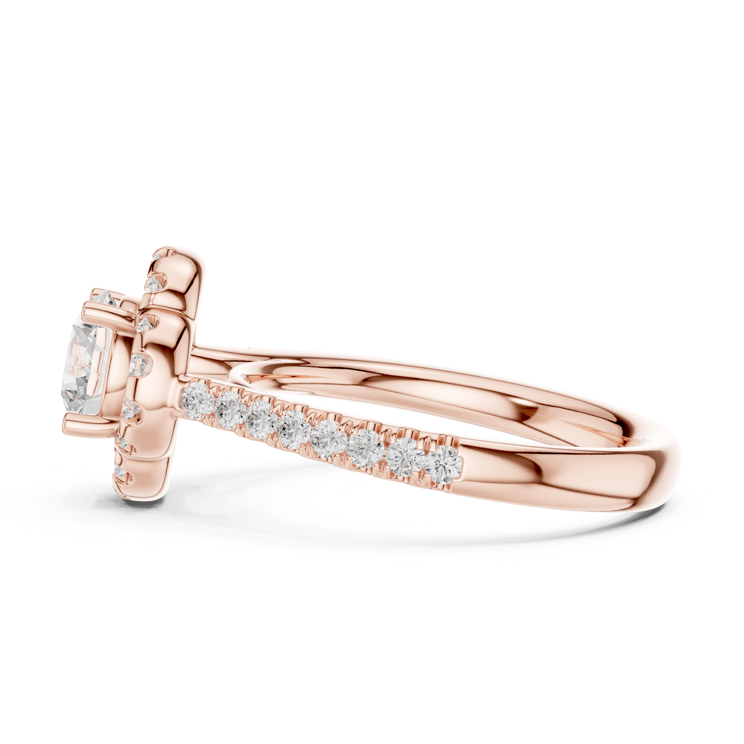 Rhea Delicate Scalloped Halo Lab Grown Diamond Ring