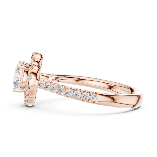 Rhea Delicate Scalloped Halo Lab Grown Diamond Ring