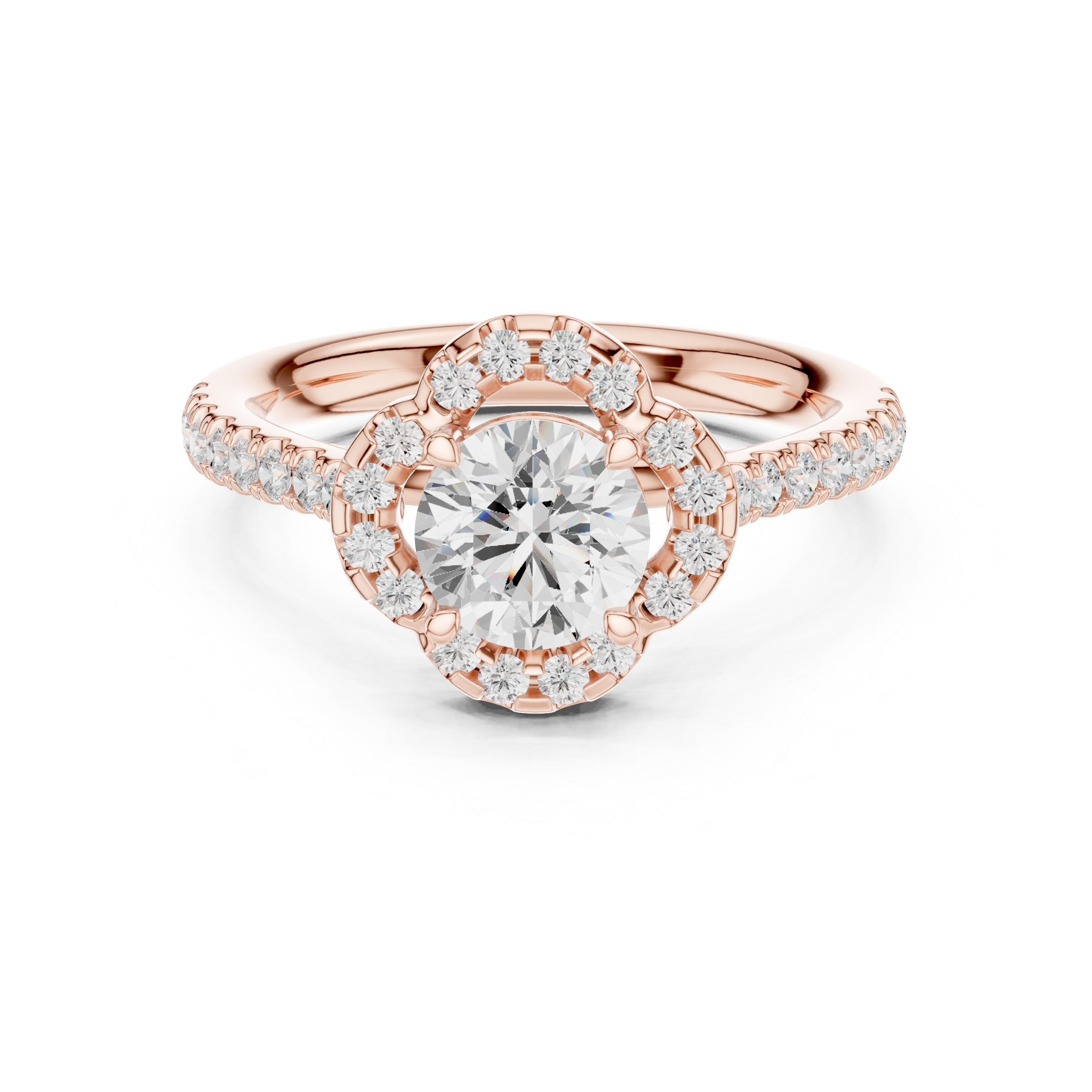 Rhea Delicate Scalloped Halo Lab Grown Diamond Ring