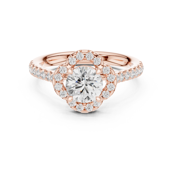 Rhea Delicate Scalloped Halo Lab Grown Diamond Ring
