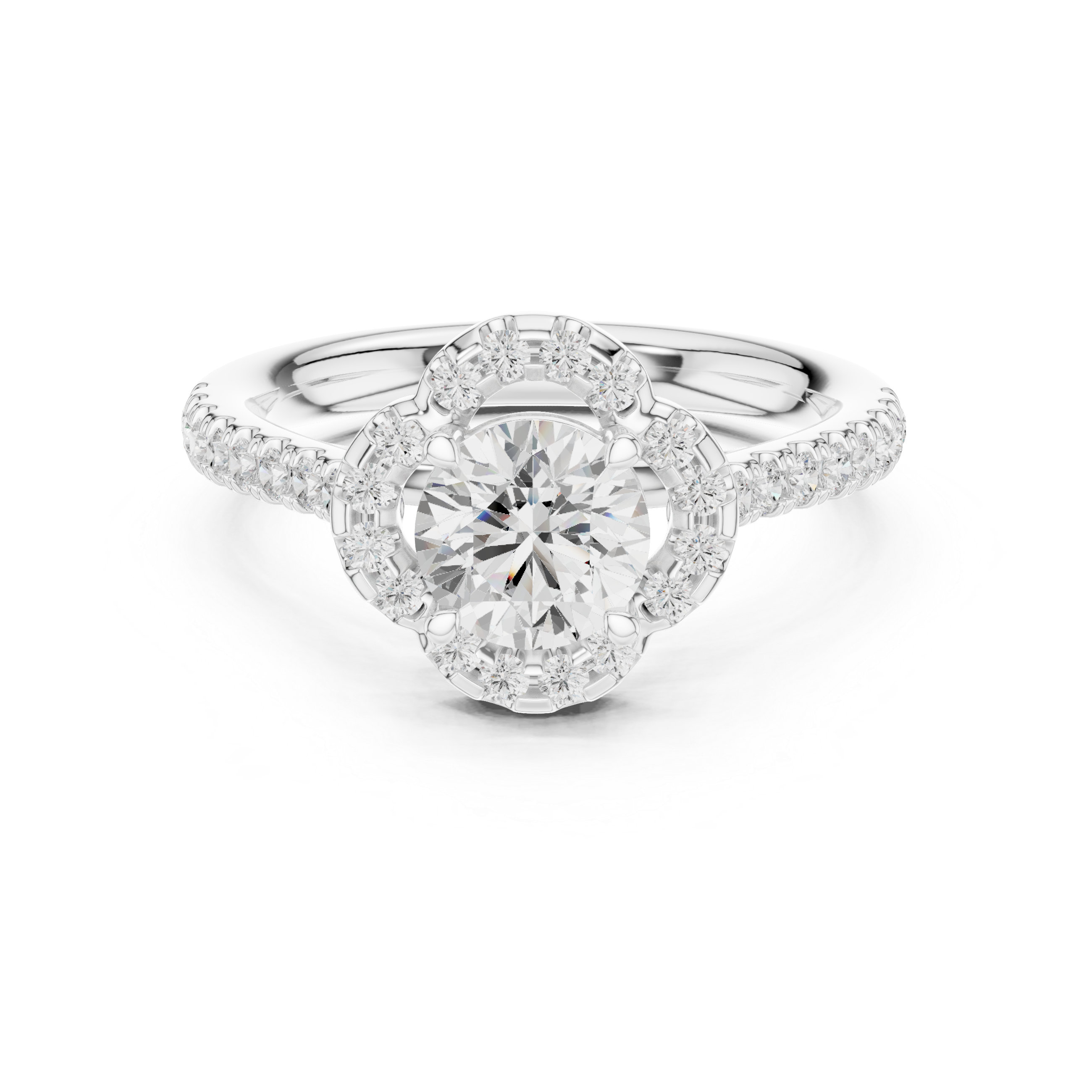 Rhea Delicate Scalloped Halo Lab Grown Diamond Ring