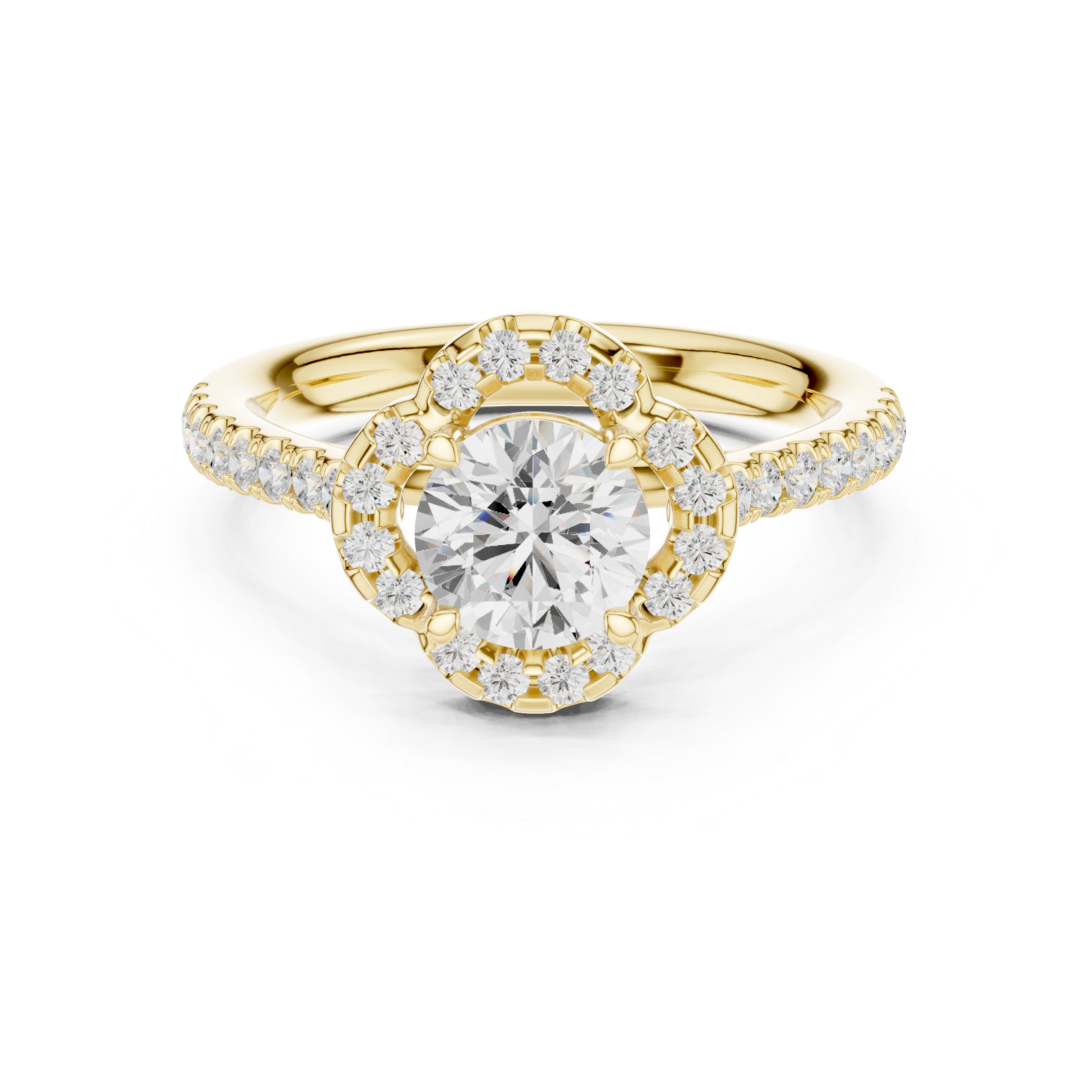 Rhea Delicate Scalloped Halo Lab Grown Diamond Ring