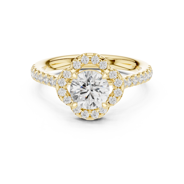 Rhea Delicate Scalloped Halo Lab Grown Diamond Ring
