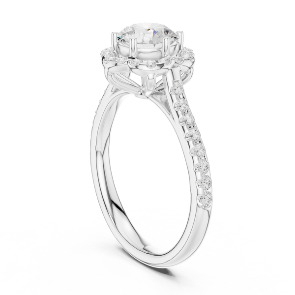 Taryn Round Cut Pave Lab Grown Diamond Ring