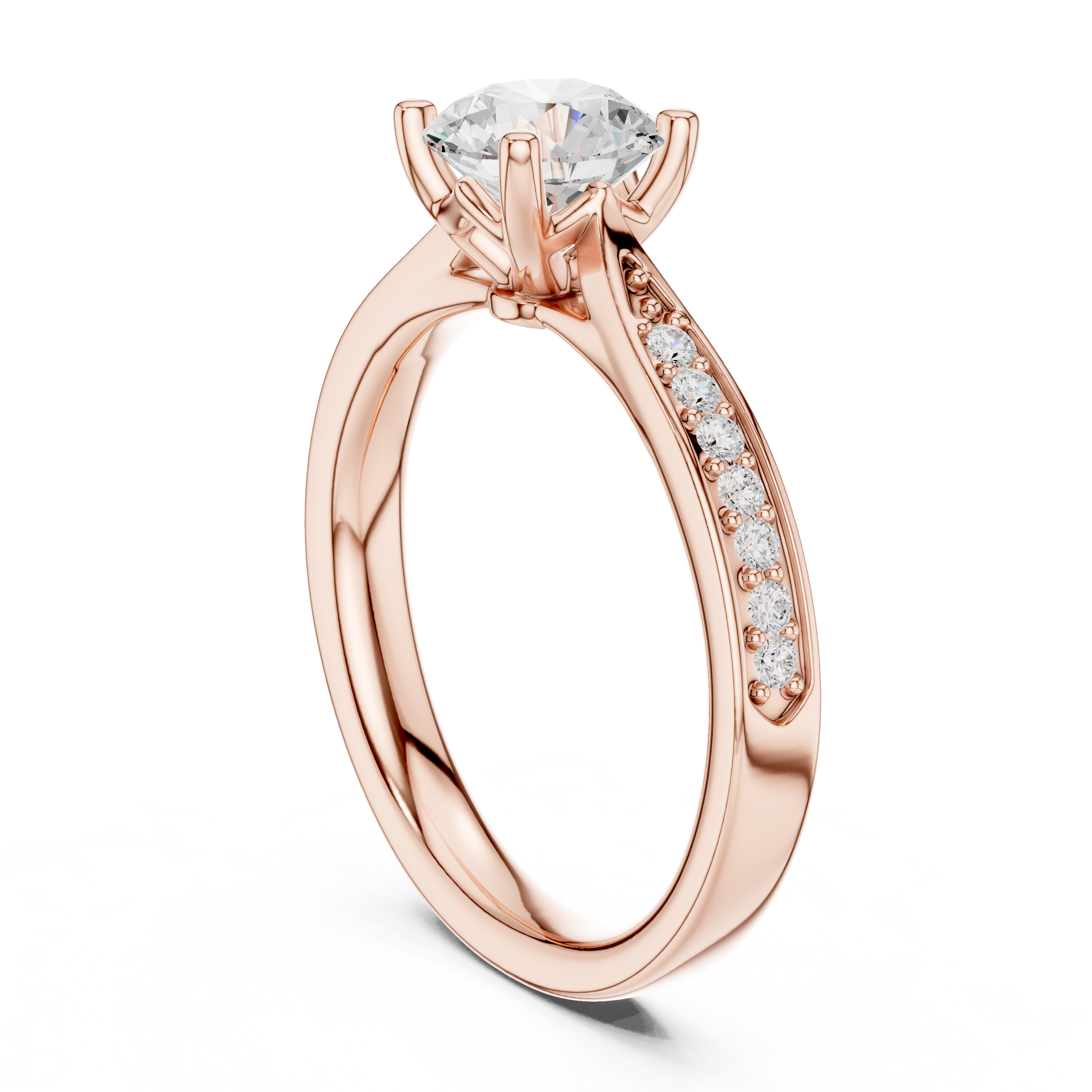 Maeve Baguette Accent Channel Lab Grown Diamond Ring