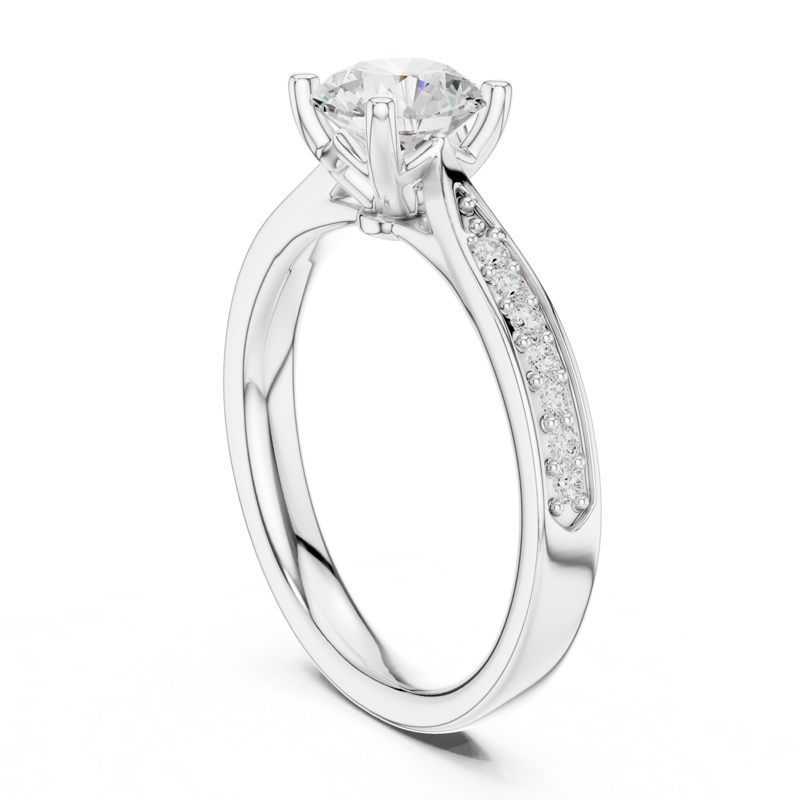 Maeve Baguette Accent Channel Lab Grown Diamond Ring
