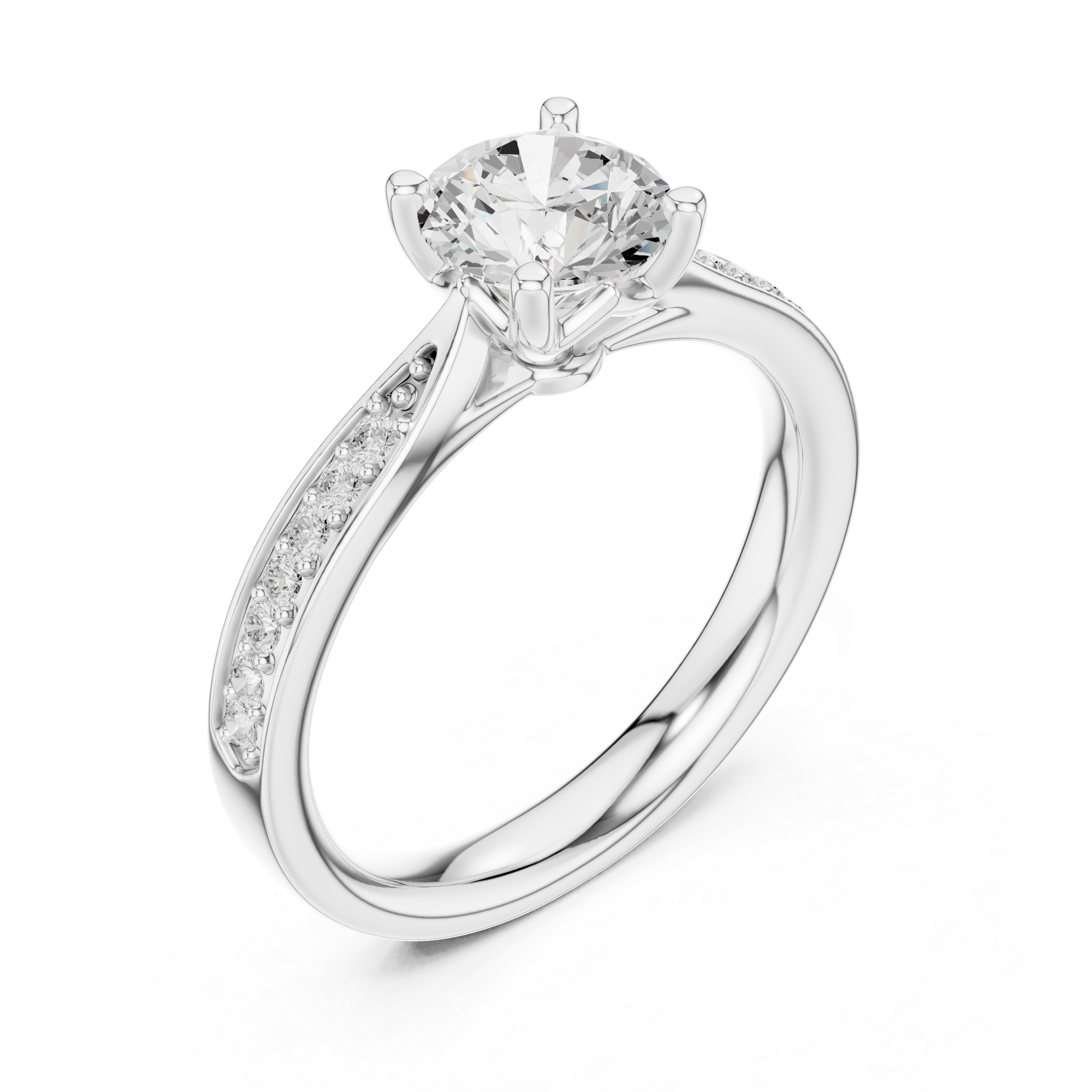 Maeve Baguette Accent Channel Lab Grown Diamond Ring