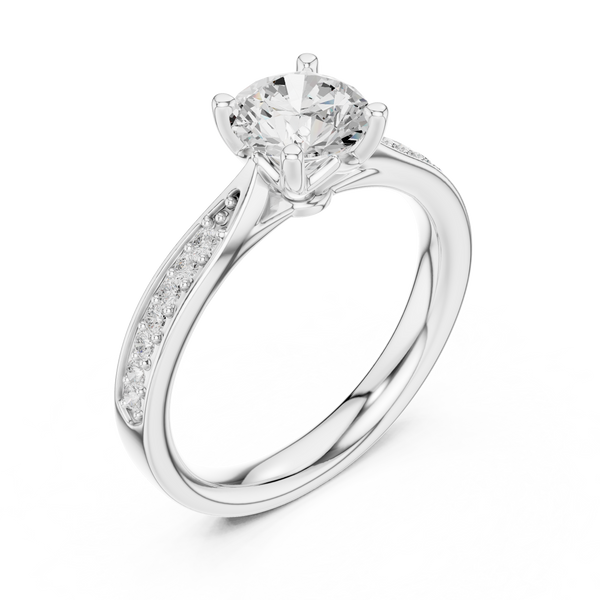 Maeve Baguette Accent Channel Lab Grown Diamond Ring