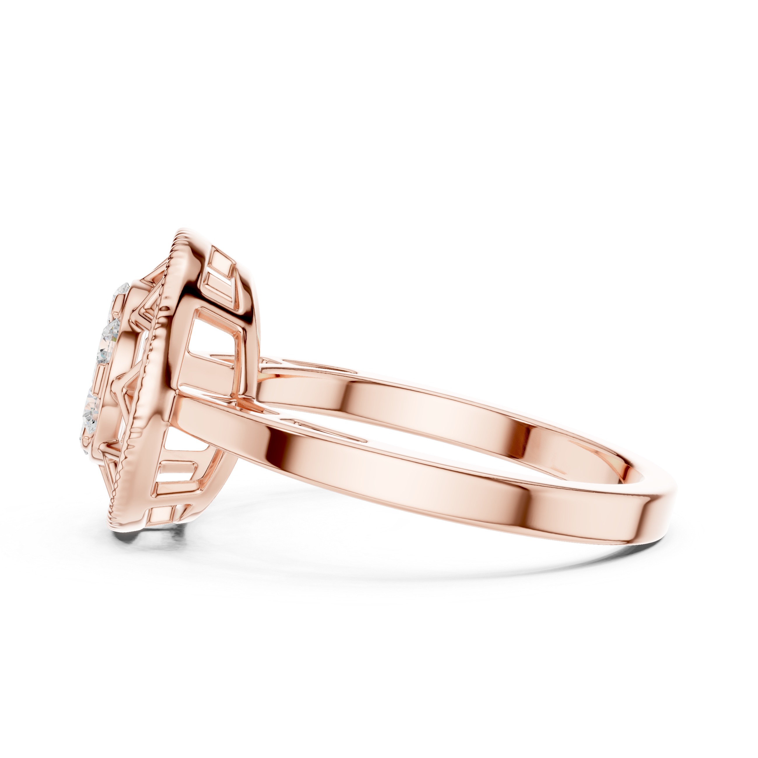 Mira Star Cut Halo Lab Grown Diamond Ring