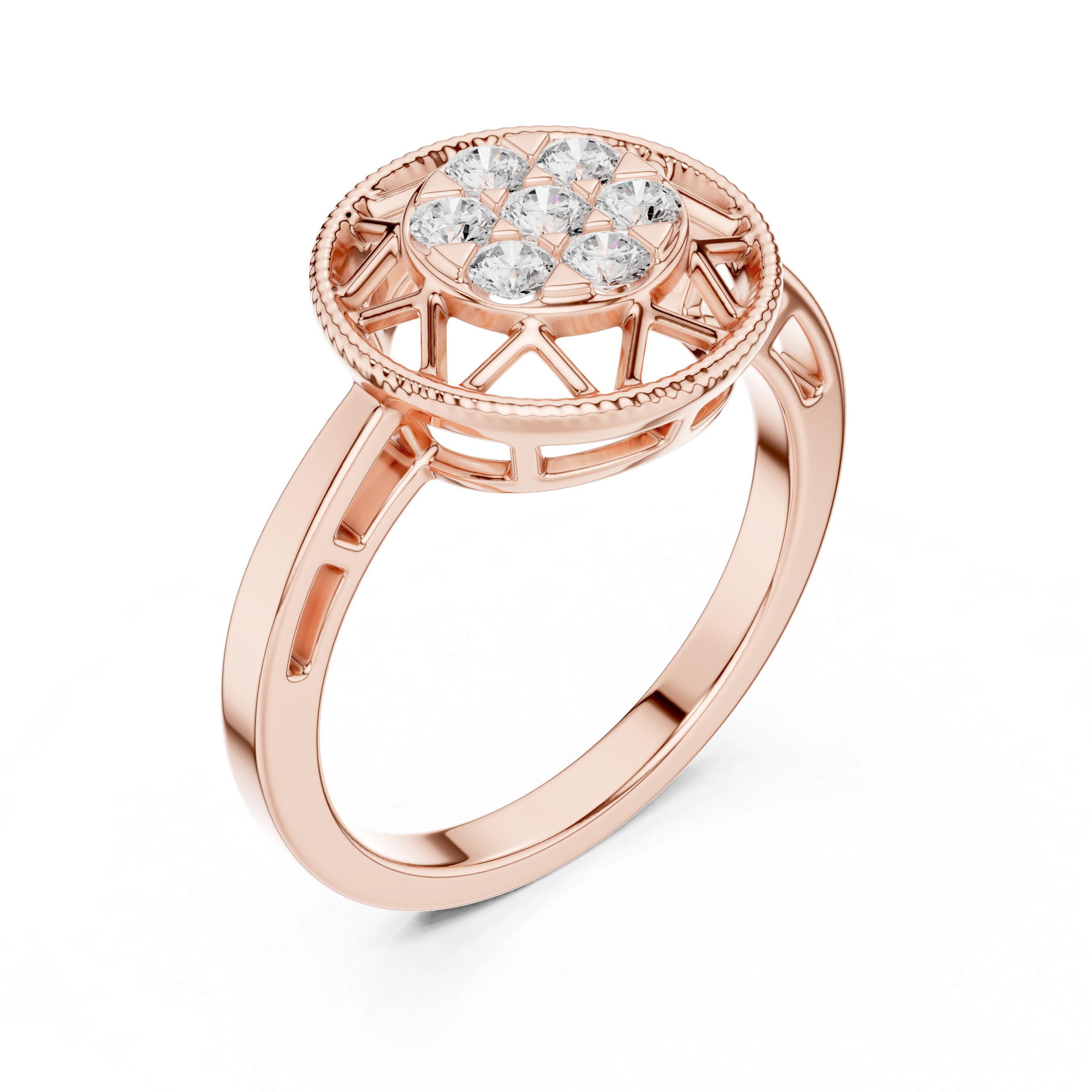 Mira Star Cut Halo Lab Grown Diamond Ring